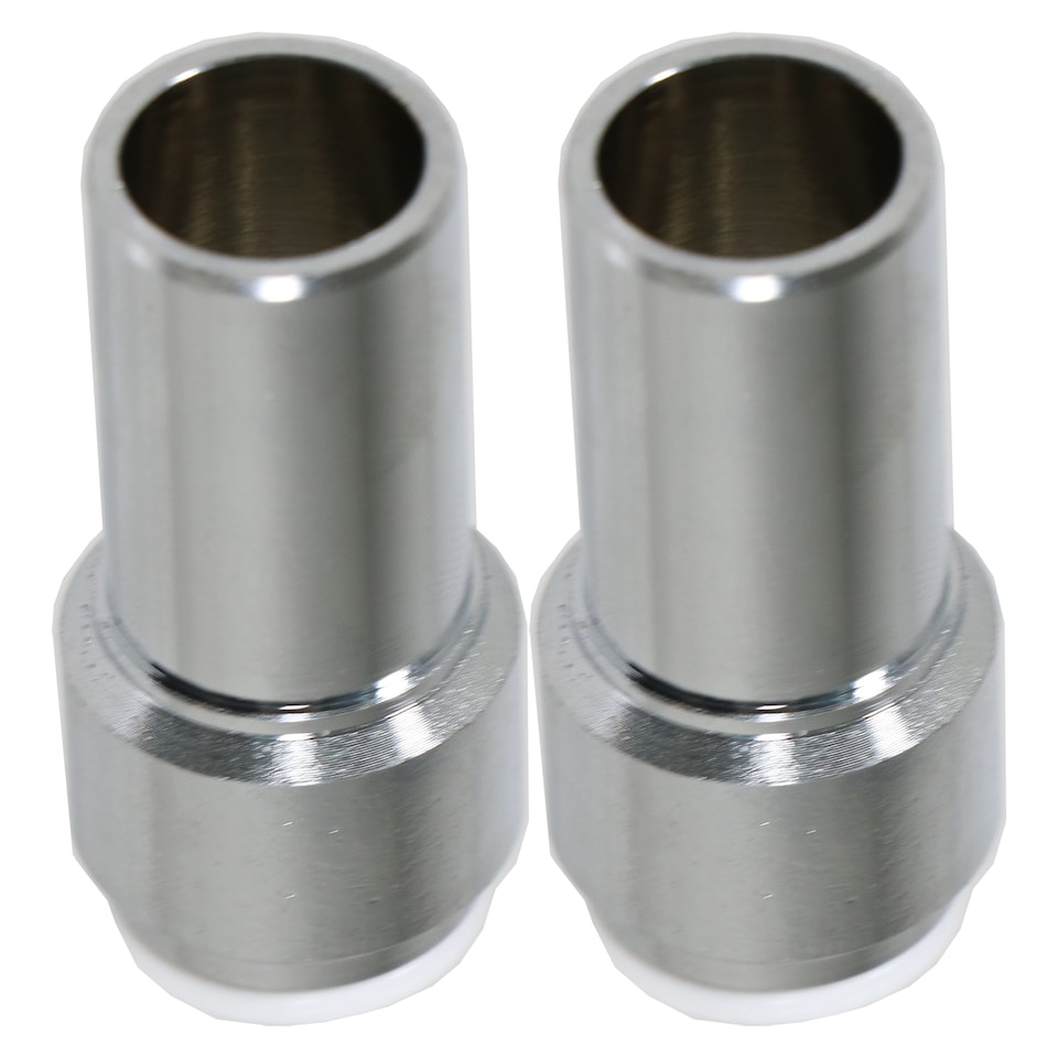 image 1 of SPARES2GO Radiator Valve 15mm x 10mm Pushfit Chrome Speed Fit Reducing Straight Compression Stem (Pack of 2)