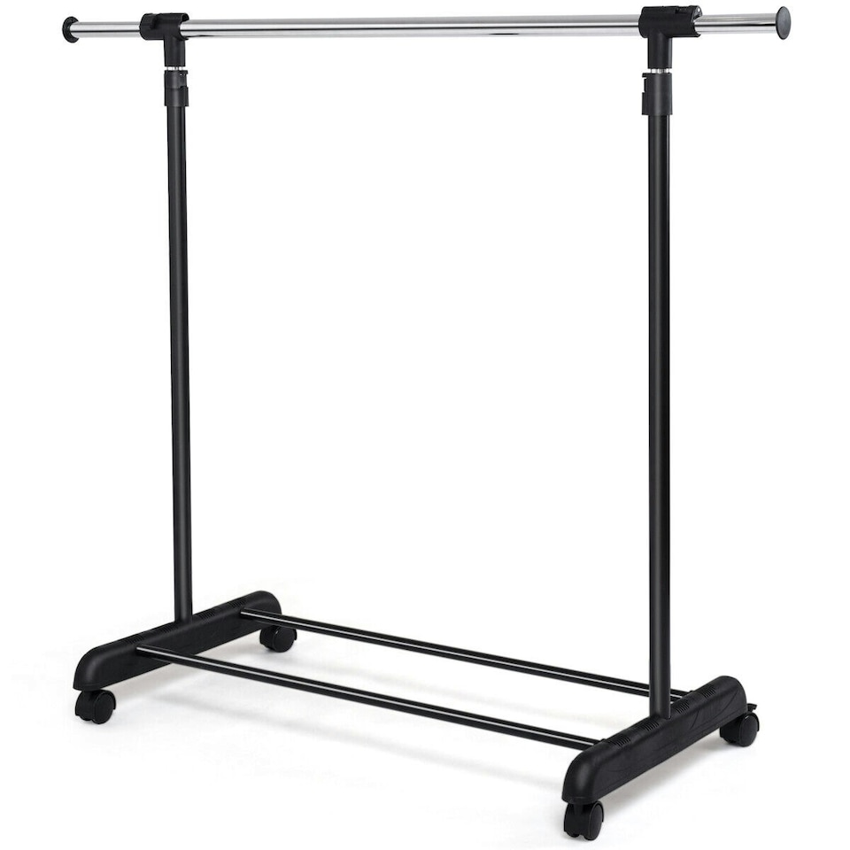 image 1 of COSTWAY Single Rail Garment Drying Rack Metal Clothes Rail