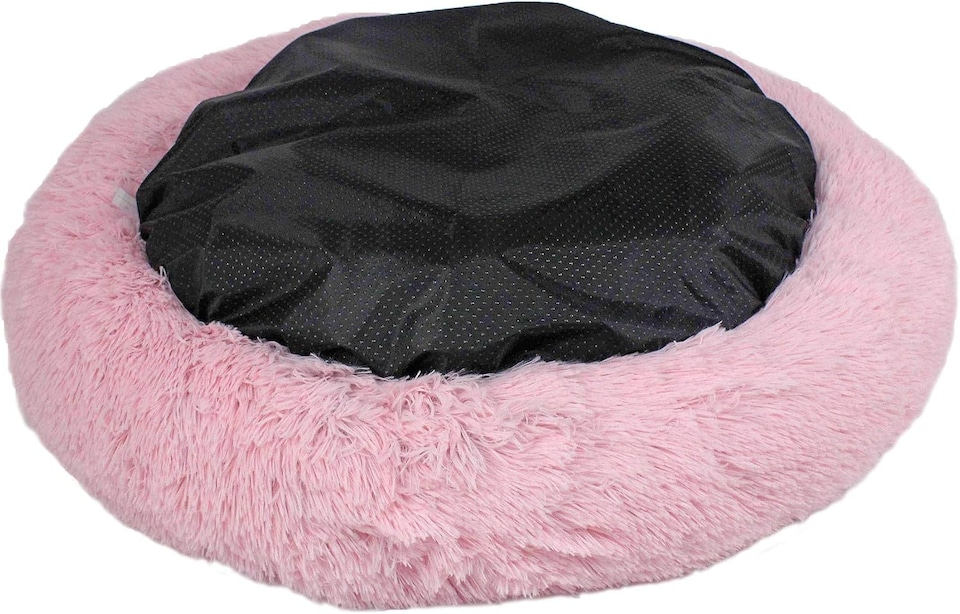 image 1 of Actiaspet Fluffy Donut Pet Bed Washable Dog & Cat Bed Multiple Sizes (Pink, Extra Large)