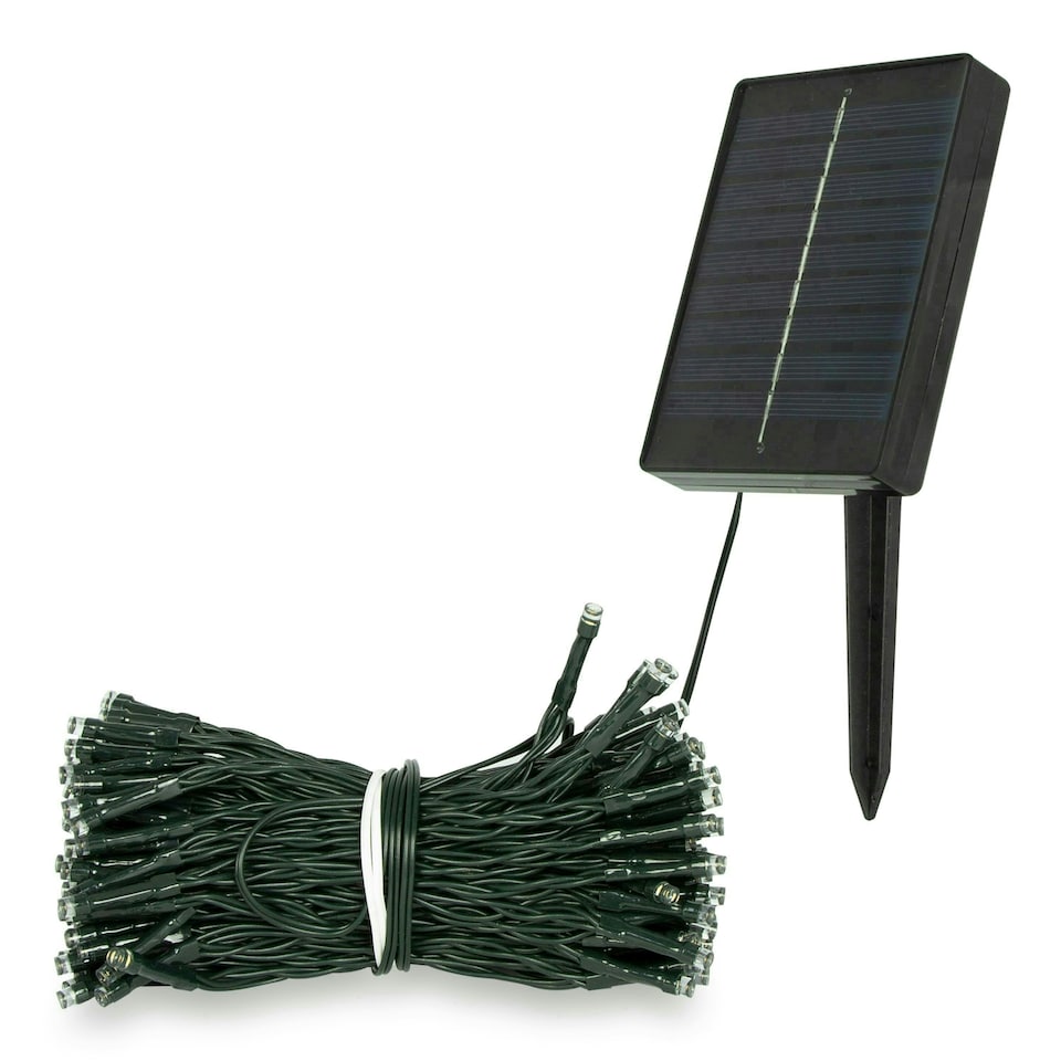 image 1 of GardenKraft 17610 200 Warm White Solar Powered Outdoor LED String Lights