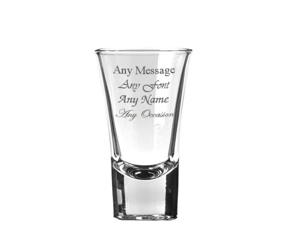 image 1 of Personalised Engraved Boston Shot Glass 1.2oz Birthday Gift