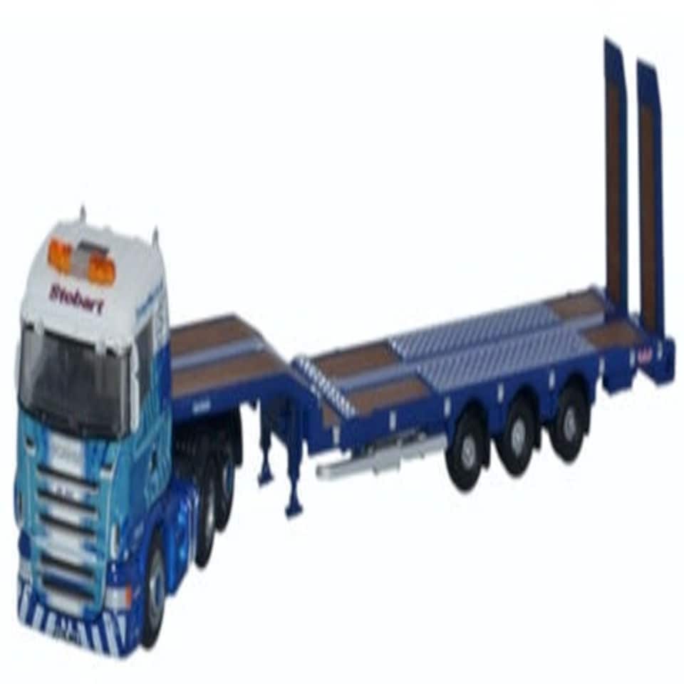 Oxford Diecast Scania Highline Nooteboom Semi Low Loader Stobart Rail
