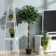 image 2 of Outsunny Set Of 2 120cm Artificial Bay Laurel Topiary Trees w/ Pot Fake