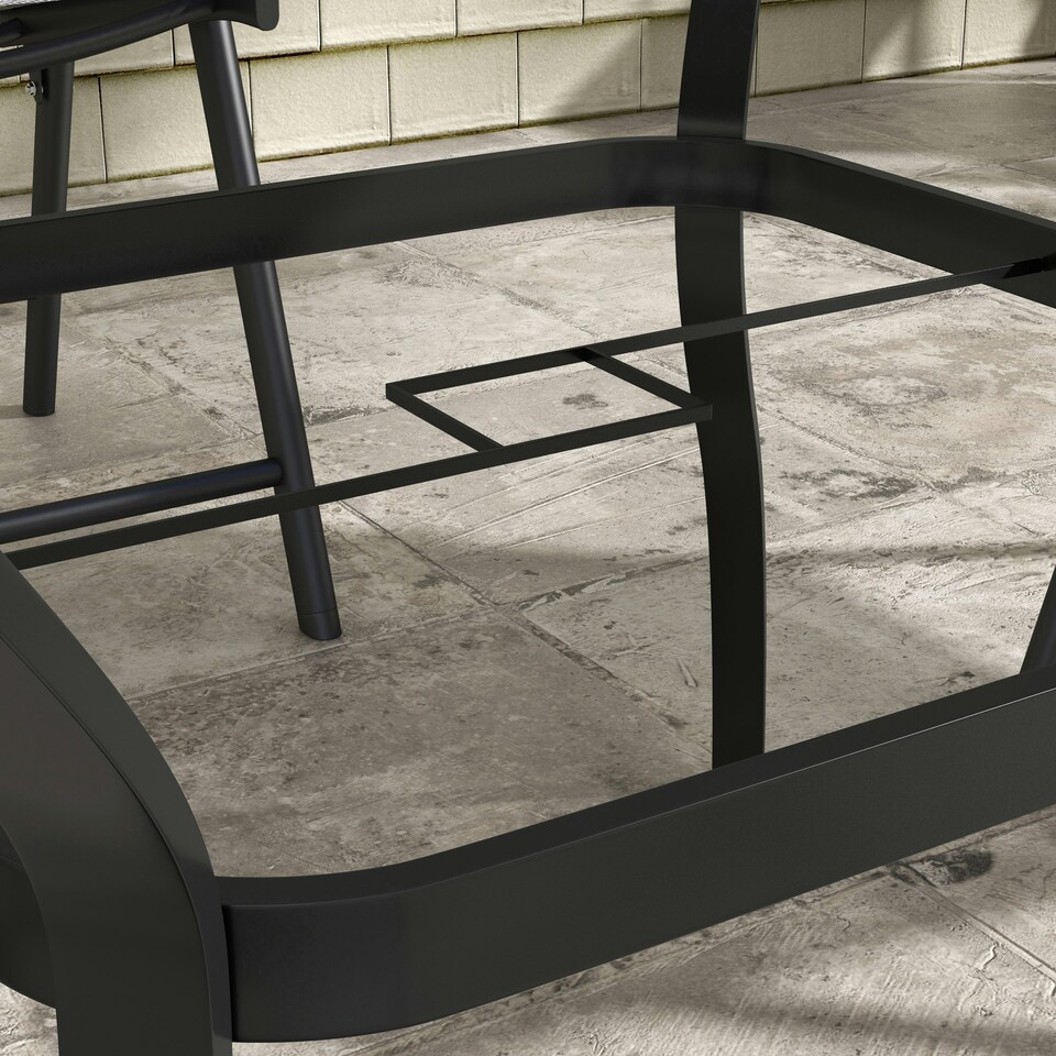 image 1 of Outsunny Garden Dining Table w/ Umbrella Hole, Dining Table for 4, Grey