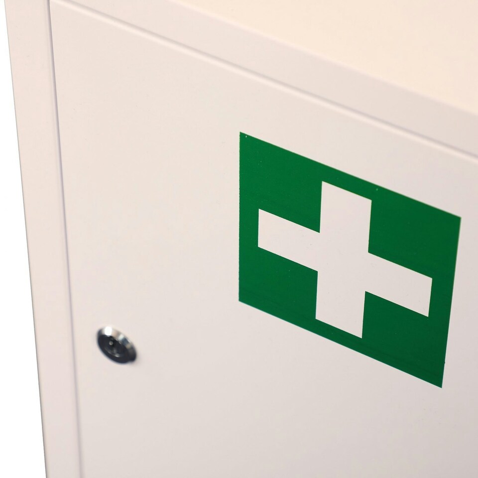 image 1 of Oypla Wall Mounted Metal First Aid Medicine Medical Cabinet Locker White