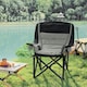 image 6 of Outsunny Camping Chair for Adults, Padded Folding Chair, Olive Green 