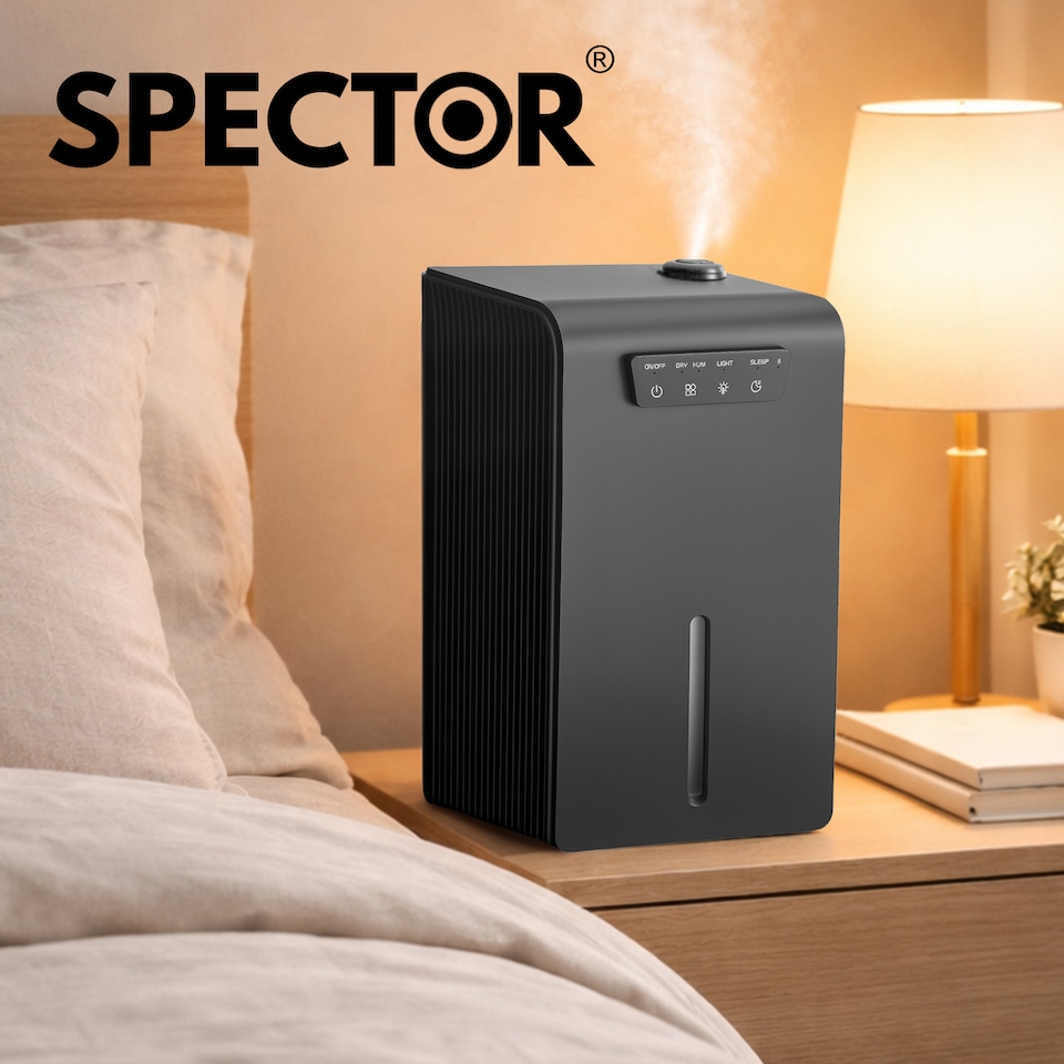 image 1 of Spector Dehumidifier Humidifier 2 in 1 Portable Electric LED Auto Off Black 3.2L