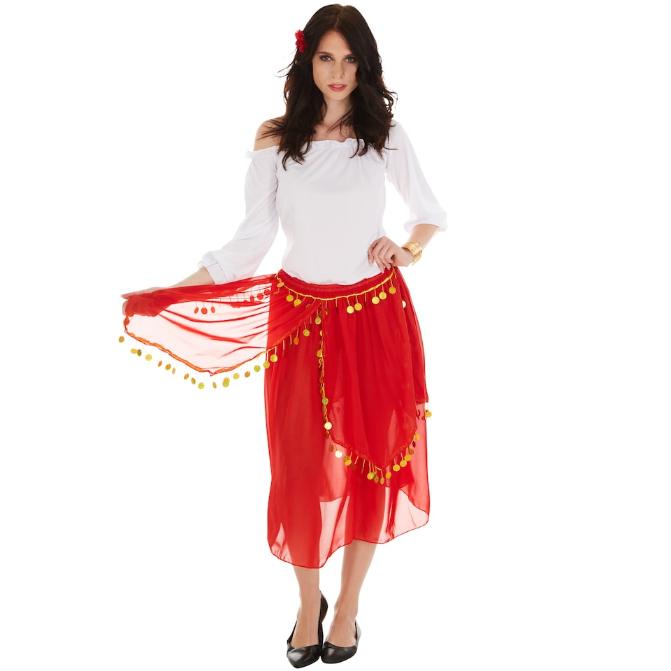 image 1 of Womens Gypsy Costume | Red | red/white | M | 1