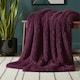 image 2 of Cuddly Extra Fluffy Throw Ultra Soft Plush Blanket for Sofa Bed Home Decor | Purple | Plum