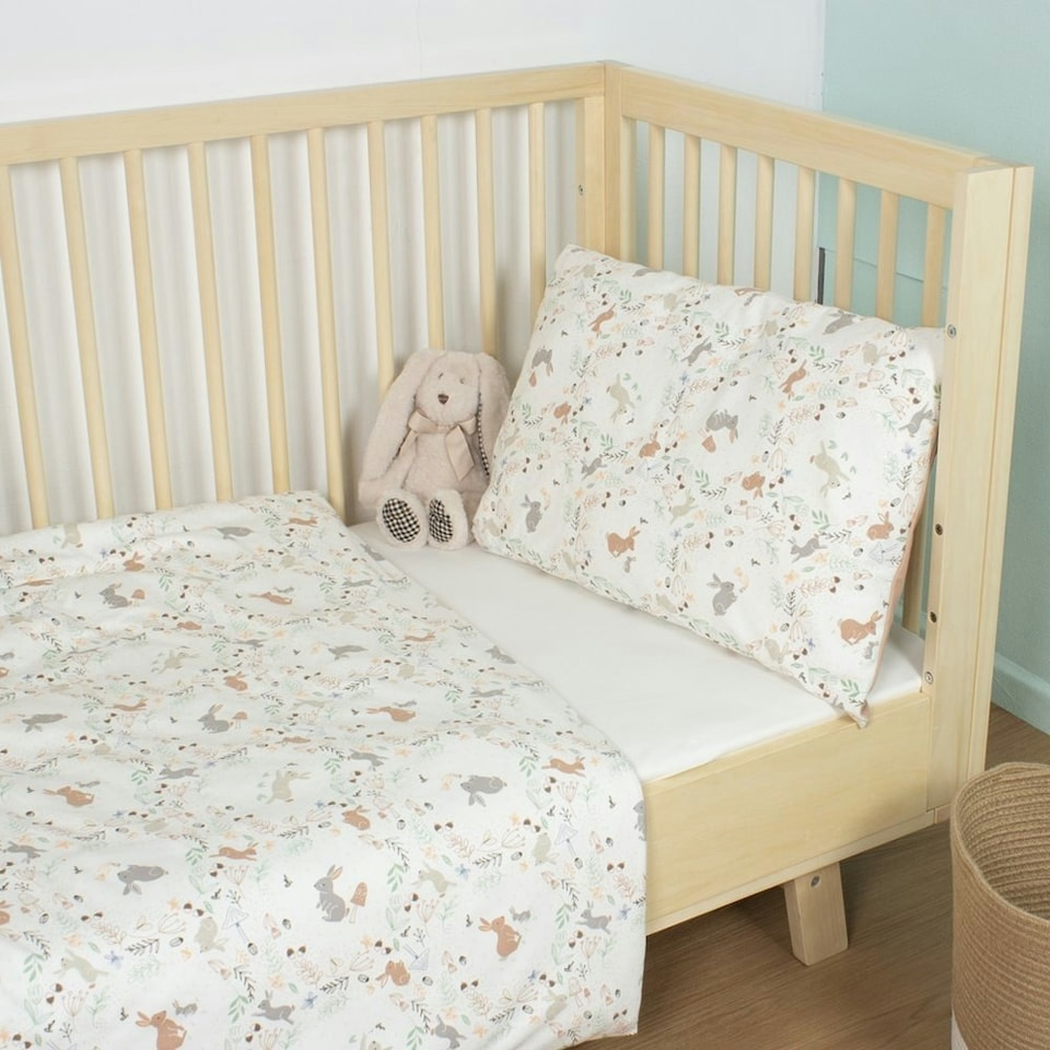 image 1 of Purflo Toddler Duvet Cover & Pillowcase Set - Storybook Nutmeg