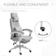 image 7 of Vinsetto Office Chair, Ergonomic Desk Chair, High Back Fabric Work Chair with 160 Reclining Backrest, Retractable Footrest, Neck and Lumbar Pillow for Home and Study, Grey