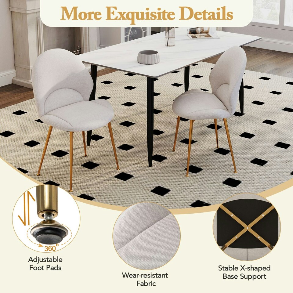 image 1 of COSTWAY Dining Chairs Set of 2 Accent Chairs Grey