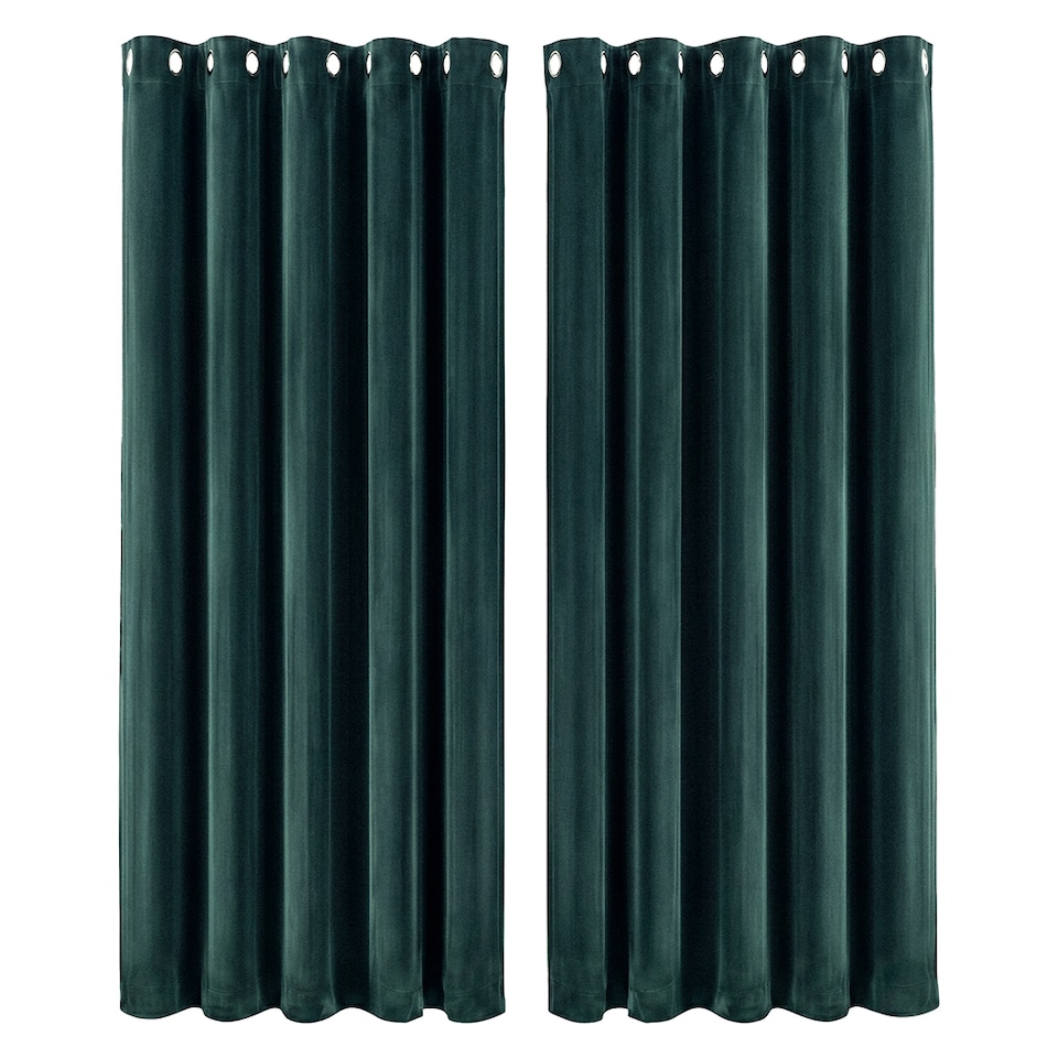 image 1 of Marlow Velvet Blackout Eyelet Curtains with Tie Backs for Home