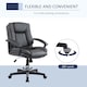 image 5 of HOMCOM Swivel Executive Office Chair Mid Back PU Leather Chair w/ Arm, Black