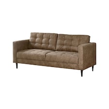 Furniturebox Jolene Brown Faux Leather 3 Seater Sofa