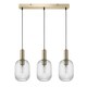 image 2 of COSYLYTE Clayton 3 Light Modern Ribbed Glass Bar Pendant Light - Brushed Brass Bronze | Brushed Brass