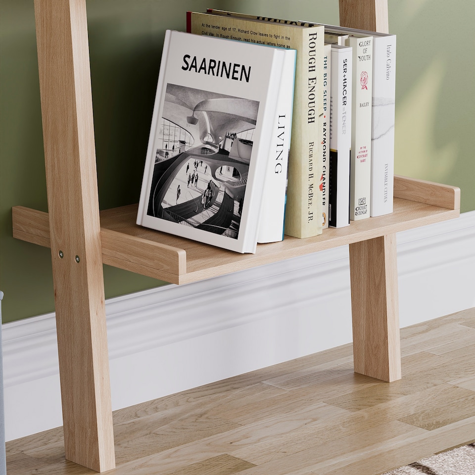 image 1 of Vida Designs York 5 Tier Ladder Bookcase Display Storage, Pine