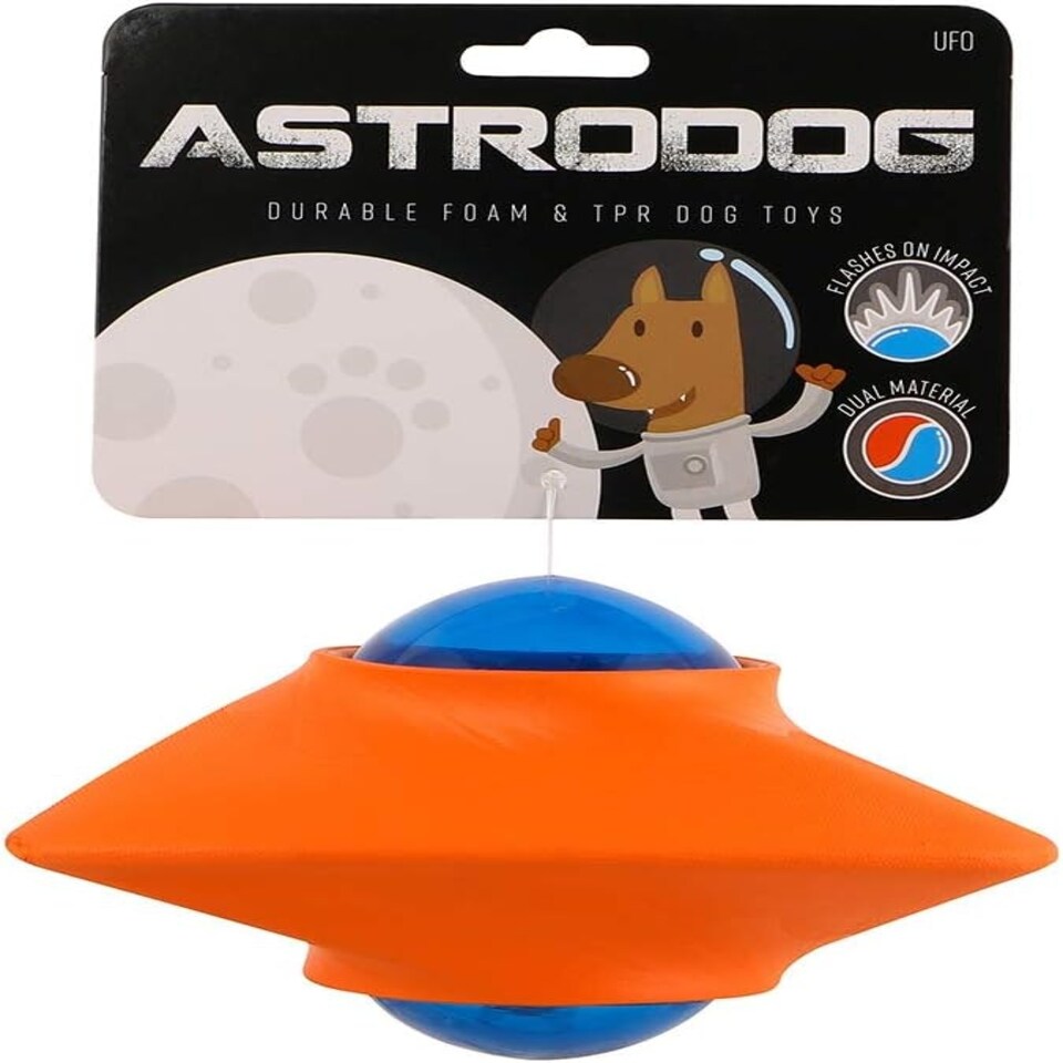 image 1 of Pet Brands Astro Dog Ufo Eva Tpr Led Spaceship Toy