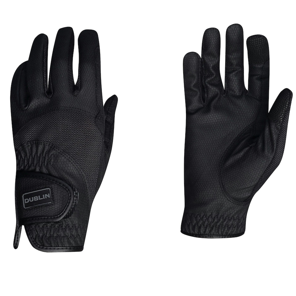 image 1 of Dublin Mesh Panel Riding Gloves - Black - XS Black | XS