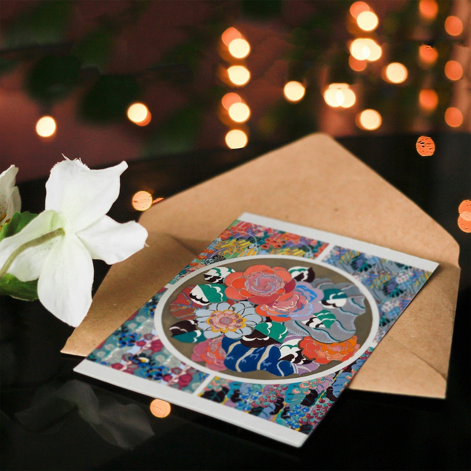 image 1 of Edouard Benedictus Art Card Floral Art Deco Pattern