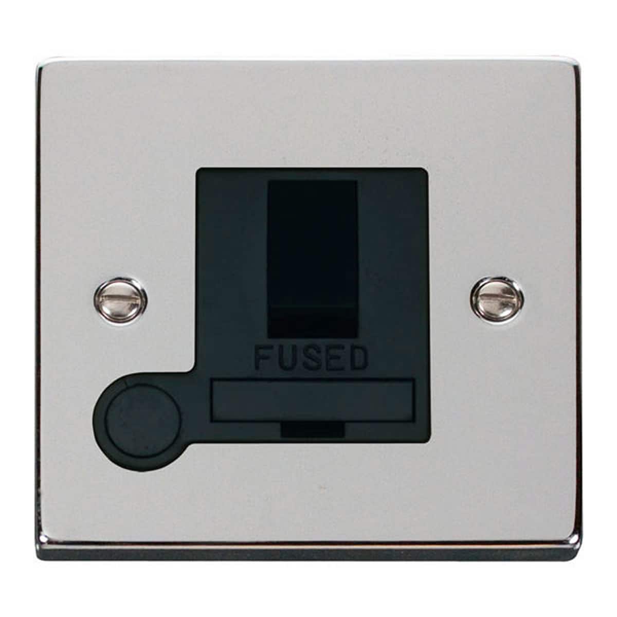 SE HOME Polished Chrome 13A Fused Connection Unit Switched With Flex Chrome Polished Chrome