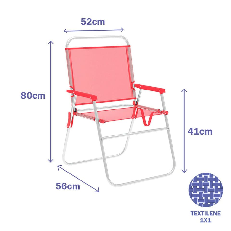 image 1 of Folding Chair Marbueno Coral 52 x 80 x 56 cm Pink