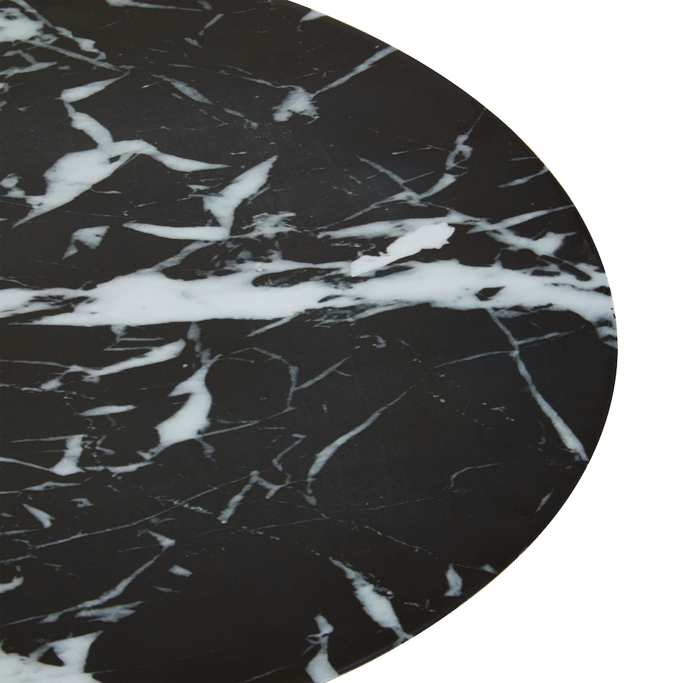 image 1 of Avola Black Marble Effect Top Gold Base Side Table Gold