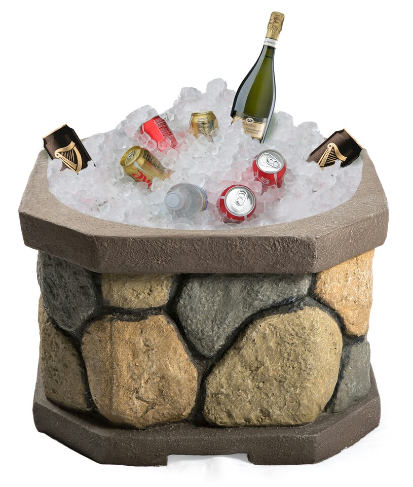 image 1 of Centurion Supports Fireology BOGOTA Bold Garden and Patio Multi-function Heater, Fire Pit, Brazier and Barbecue with Eco-Stone Rock Finish and Cover