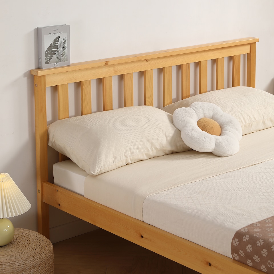 image 1 of 4ft6 Double Low Footend   Wooden Bed Frame In Pine