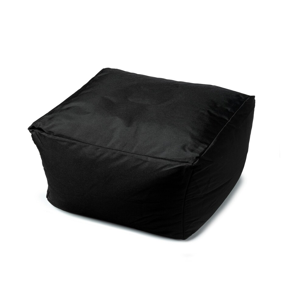 image 1 of Waterproof Cube Indoor Outdoor Bean Bag Foot Stool Pouffe Black