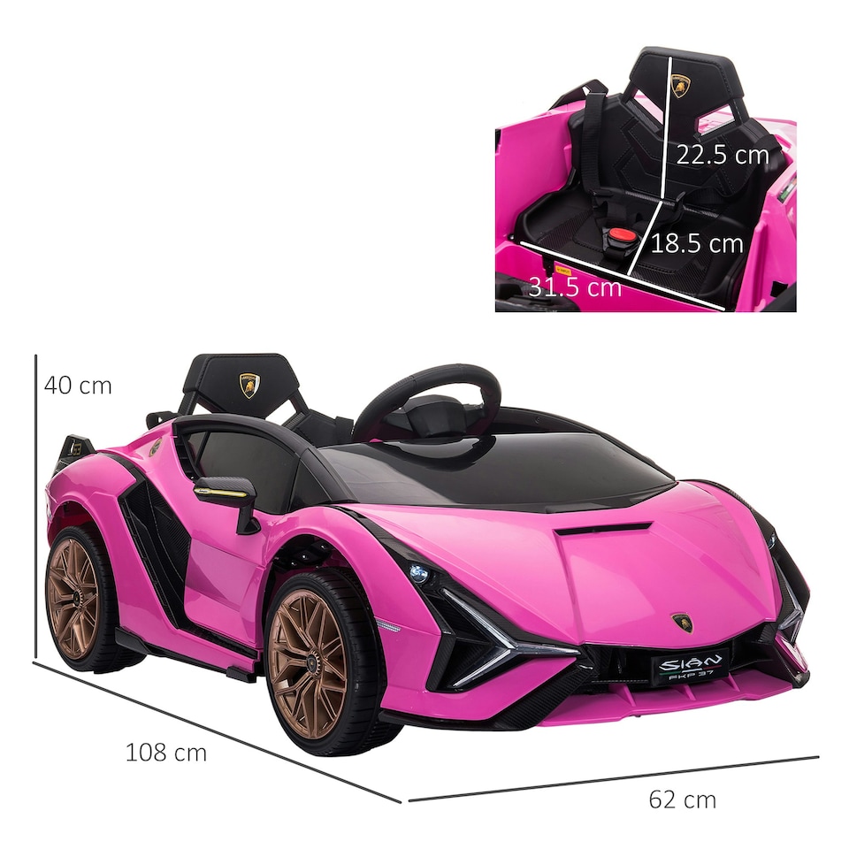 image 1 of HOMCOM Lamborghini SIAN 12V Electric Car for Kids w/ Remote Control