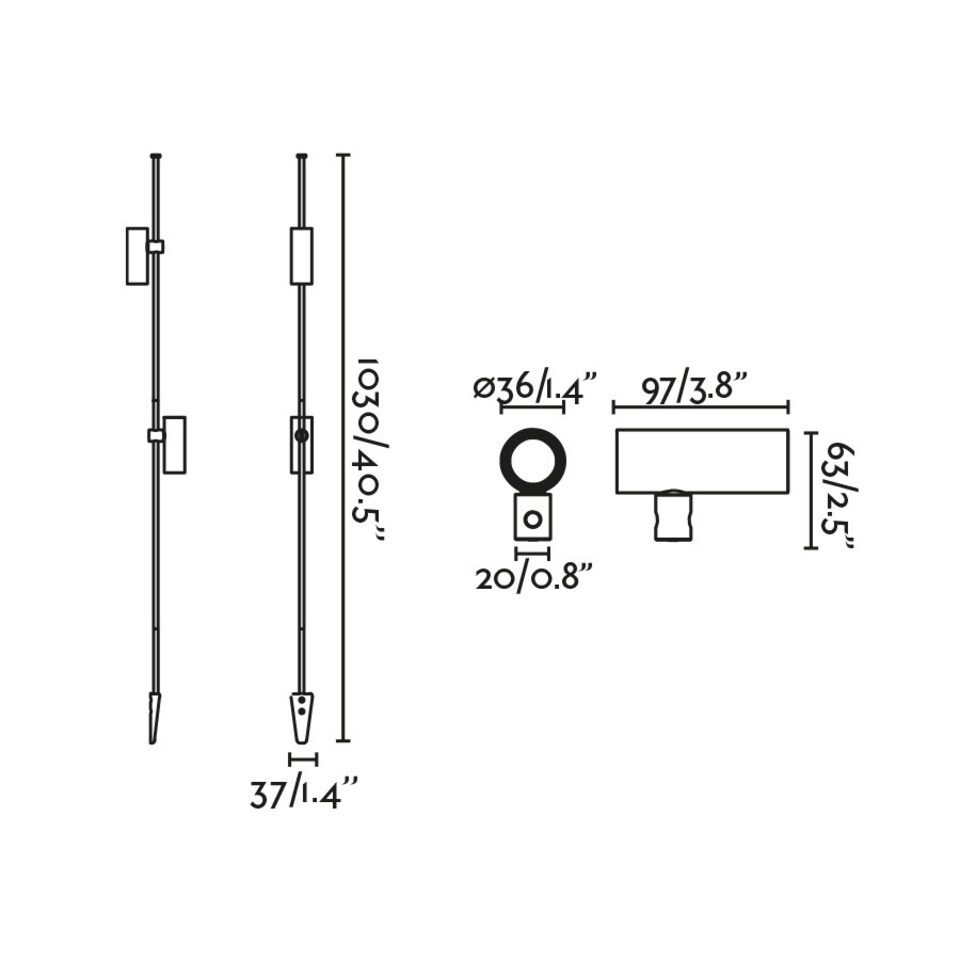 image 1 of Clap Twin LED Outdoor Spike Black IP65 3000K