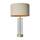 image 1 of ValueLights Balan Brushed Gold Table Lamp Beige Gold Shade and Bulb
