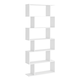 image 1 of HOMCOM 6-Tier Wooden Modern S-Shaped Shelf Storage Unit Home Office White