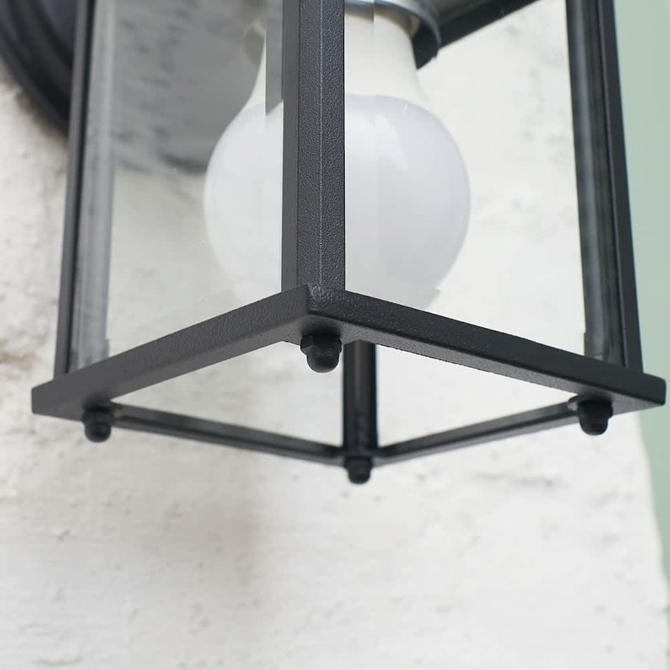 image 1 of ValueLights Black Allgreave Outdoor Wall Lantern and Warm White Bulb