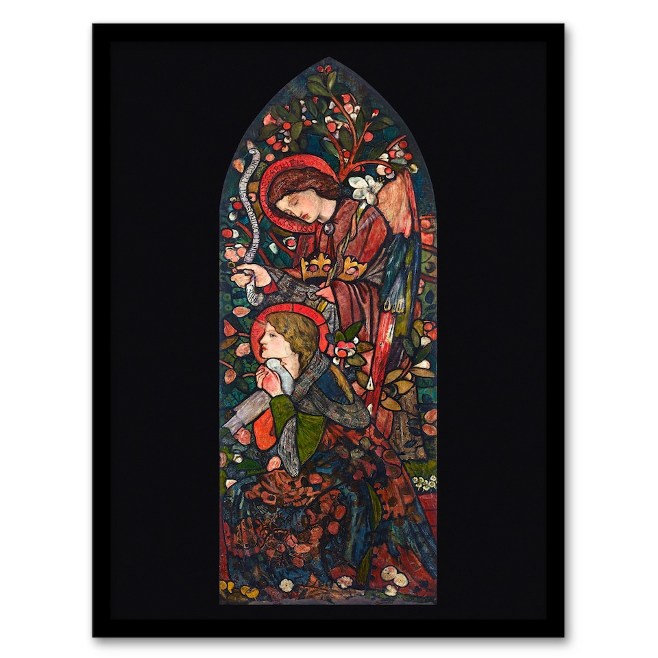 image 1 of Edward Burne Jones Framed Wall Art The Annunciation Stained Glass Home Décor