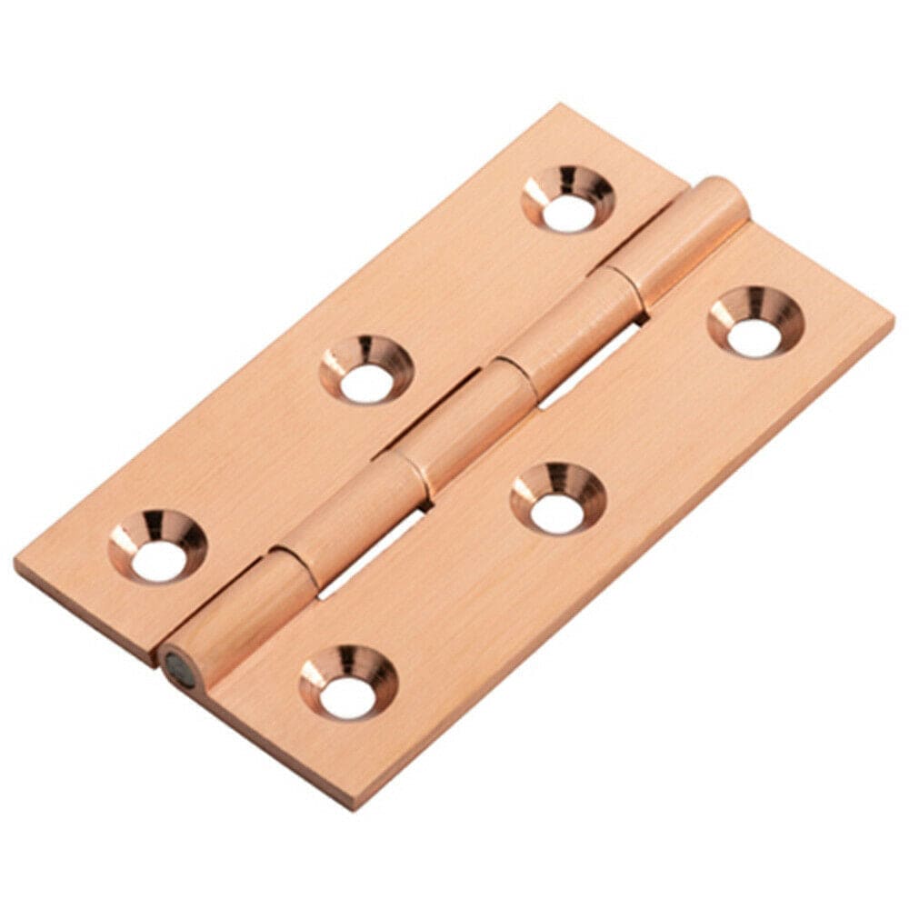 Loops PAIR 64 x 35 x 2mm Cabinet Hinge Modern Satin Copper Cupboard Door