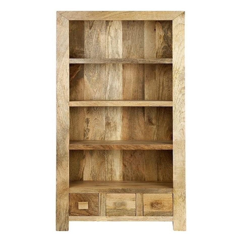 image 1 of Dakota Large Bookcase - Mango Wood - L30 x W75 x H175 cm - Light Finish Brown