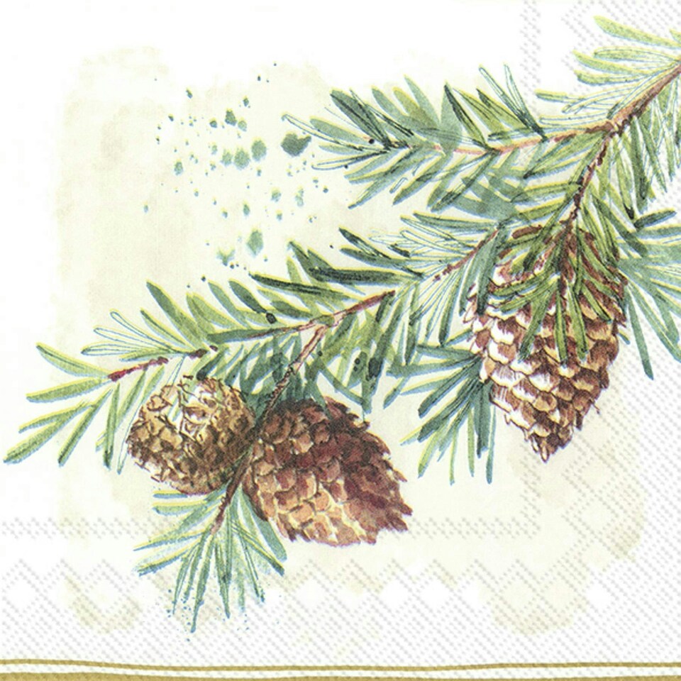 IHR Decorative Branches Cocktail Napkins 25cm 3ply 20 Pack