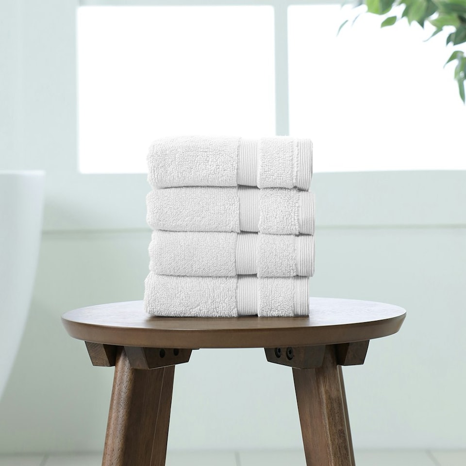 image 1 of Martex 100% Cotton Face Cloth (Pack of 4) - White White | White | Face cloth