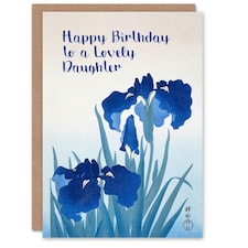 Beautiful Elegant Iris Flower Floral Blooms Lovely Daughter Birthday Card