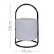 image 7 of ValueLights Corte Black Outdoor Table Lamp Dimmable White Cylinder Shade