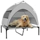 image 1 of PawHut Portable Elevated Dog Bed with Removable Canopy, 92 x 75 x 89 cm Grey | M