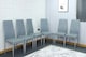 image 3 of Leather Dining Chairs Set of 6 Grey Kitchen Chairs | Grey