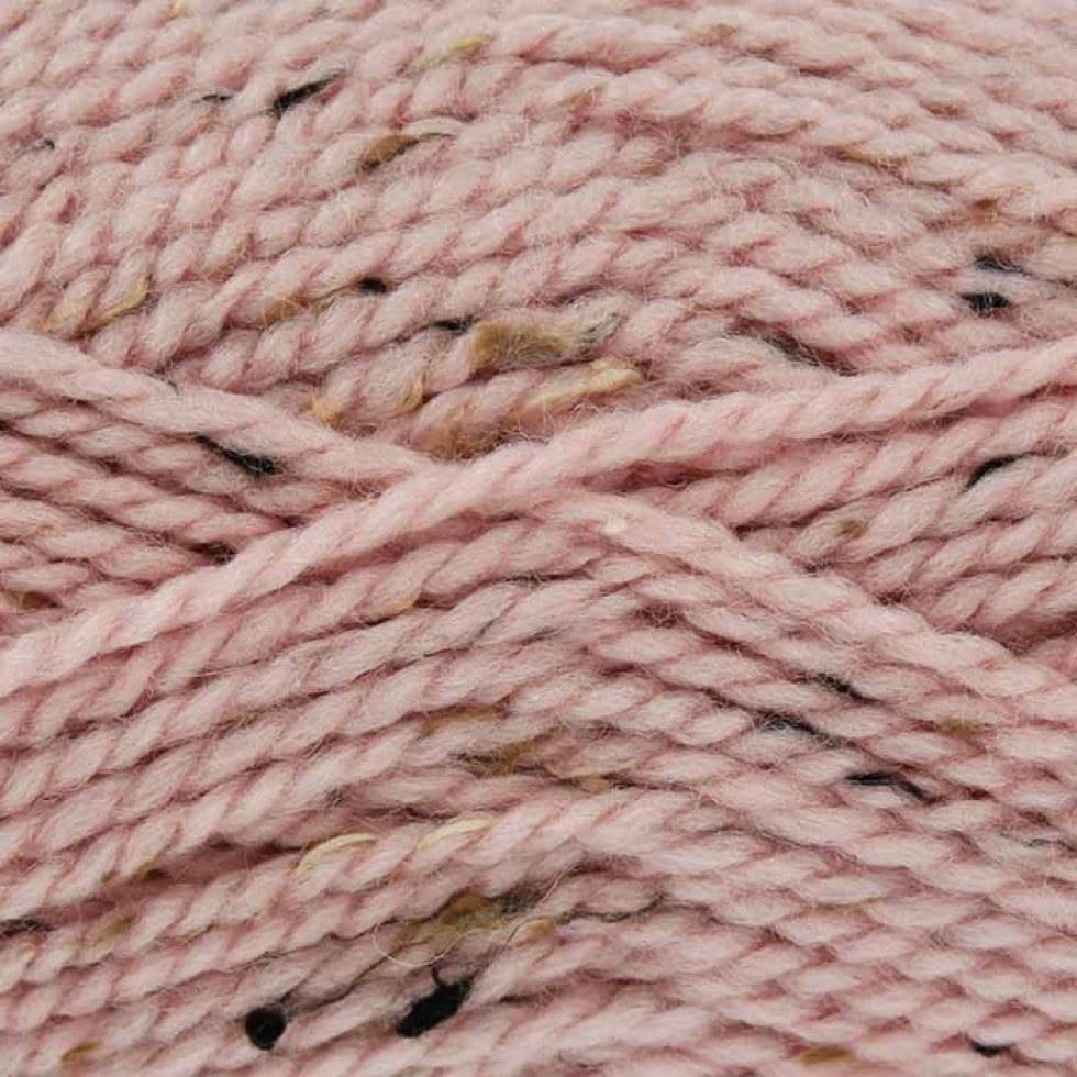 King Cole Pink Tweed Chunky Yarn (Value Pack 12 x 100g Balls) For Crochet, Knitting - 138m per ball