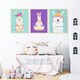 image 2 of Set of 3 Kids Bedroom Happy Llama Yoga Meditation Bright Purple Pastel Blue Wall Art Prints 12x16 Inch