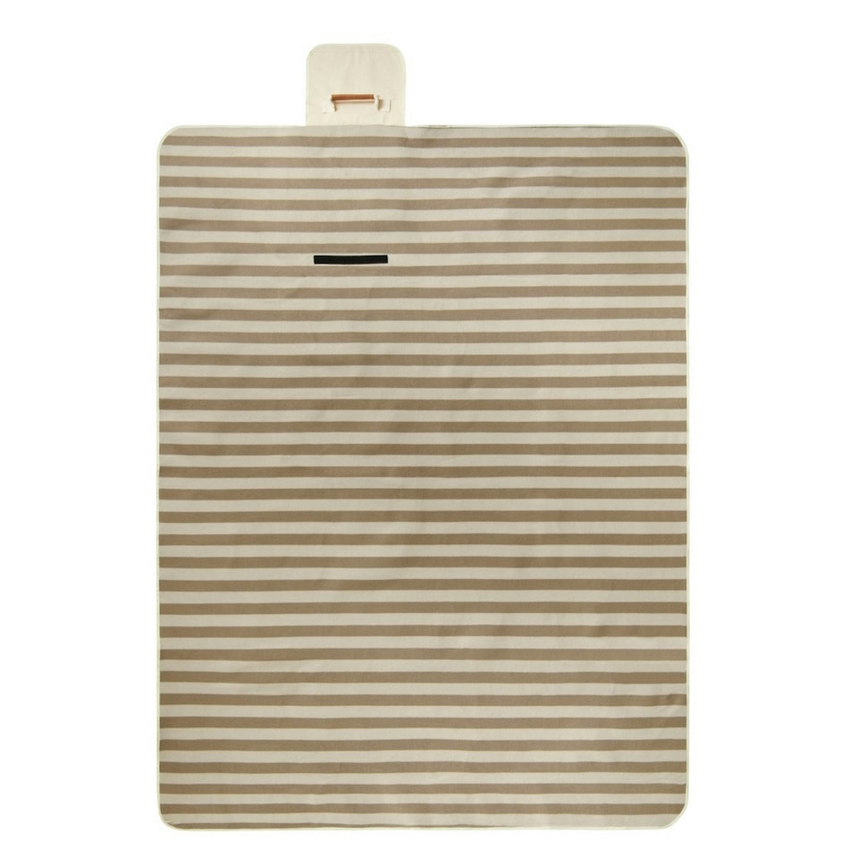 image 1 of Vinga Alba RPET Striped Picnic Blanket - Brown - 0.5cm x 200cm x 150cm | Brown | 0.5cm x 200cm x 150cm
