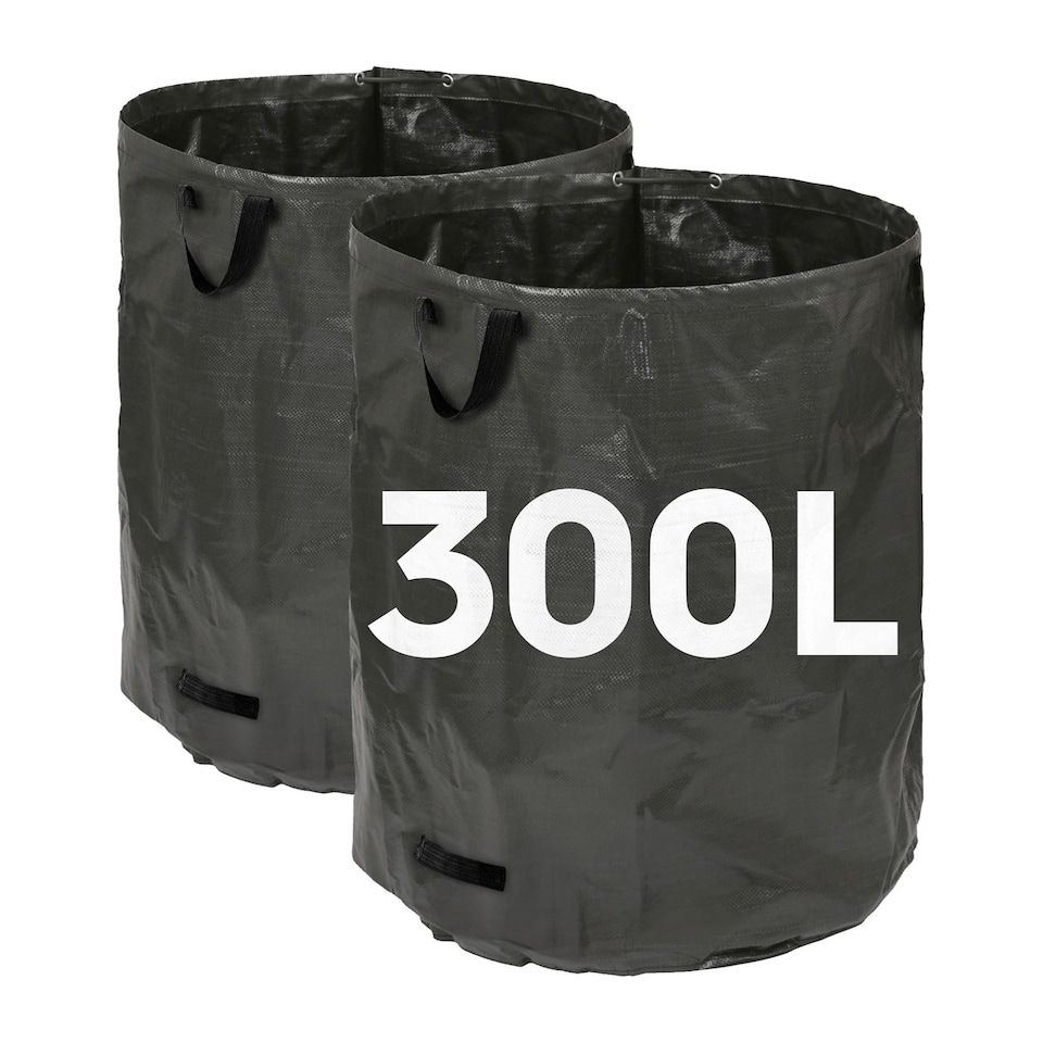 image 1 of Harbour Housewares Heavy-Duty Garden Waste Bags - 300L - Black - Pack of 2 | Black | Black
