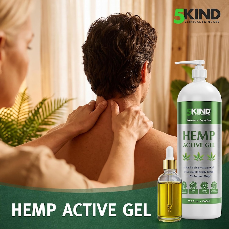 image 1 of 5Kind Hemp Active Gel 1L - Hemp Gel for Refreshing Massage