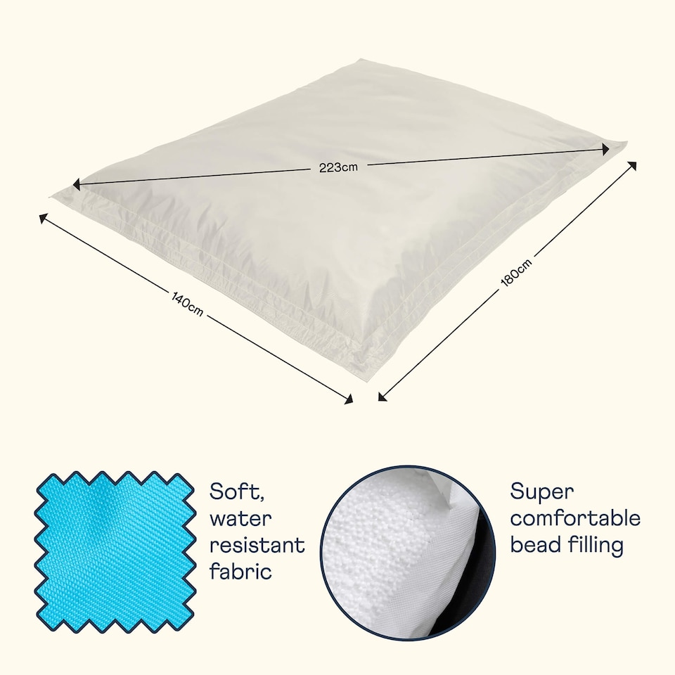 image 1 of icon Giant Indoor Outdoor Bean Bag Floor Cushion Aqua